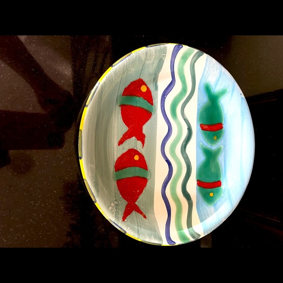 HAND PAINTED 10” FISH Plate Picasso Style ITALY - Picture 2 of 6